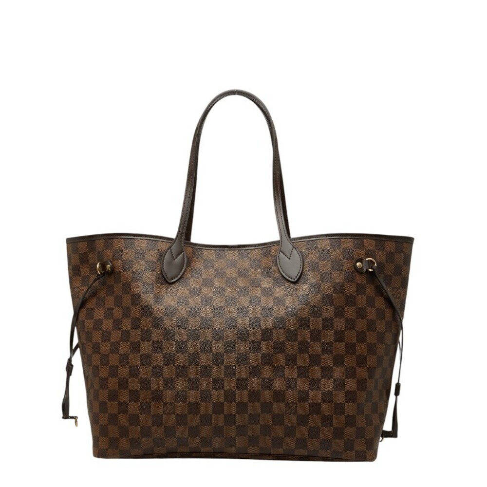 Louis Vuitton Damier Neverfull Tote Bag Shoulder Brown Leather